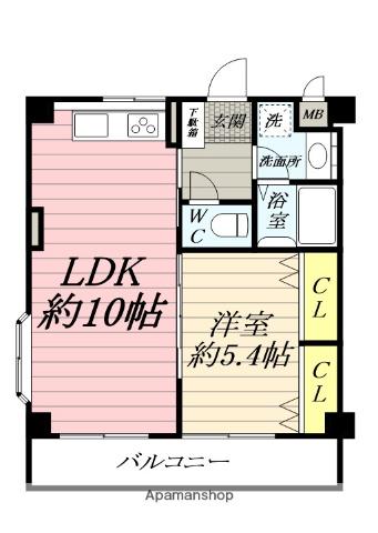 マリーン荻窪(1LDK/2階)の間取り写真