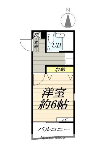 ハーモニーインターシティ中央林間Ⅱ(ワンルーム/2階)の間取り写真