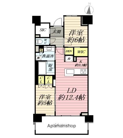 プラウド中央林間(2LDK/2階)の間取り写真