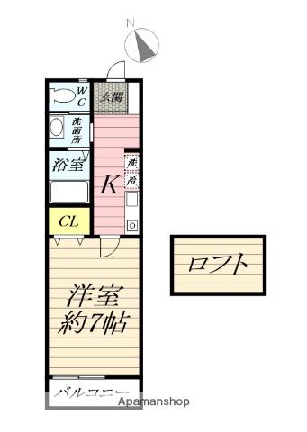 エルピス鵠沼(1K/2階)の間取り写真