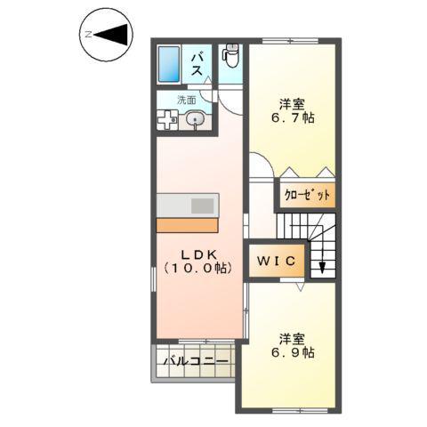 ウエイド フルスⅡ(2LDK/2階)の間取り写真