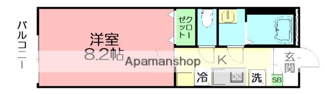 LAGUNA湯河原(1K/3階)の間取り写真