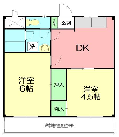 小泉ビル(2DK/2階)の間取り写真