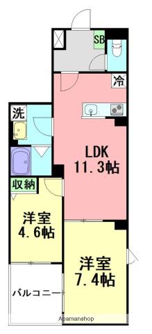 FELICE(2LDK/2階)の間取り写真