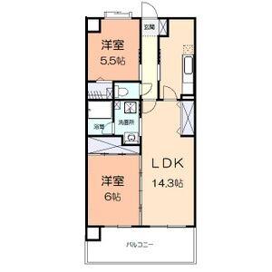 グリーンハイム5(2LDK/4階)の間取り写真