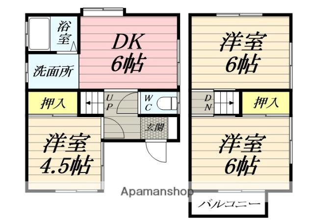 小田急電鉄小田原線 座間駅 徒歩21分 2階建 築31年(3DK)の間取り写真