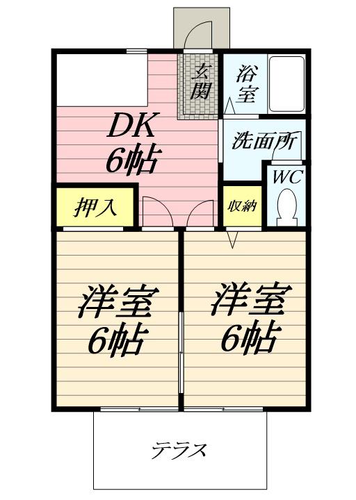 テラス・綾瀬(2DK)の間取り写真