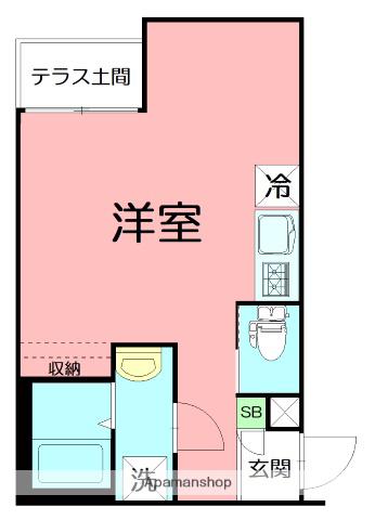 CASA COLLINA(ワンルーム/1階)の間取り写真