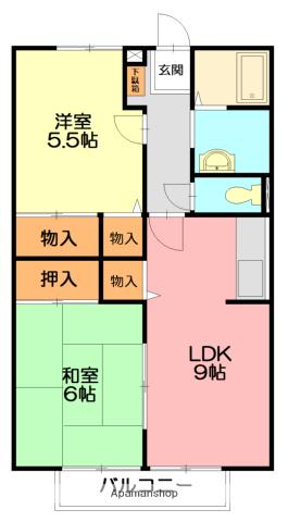 NRハイムⅡ(2LDK/1階)の間取り写真