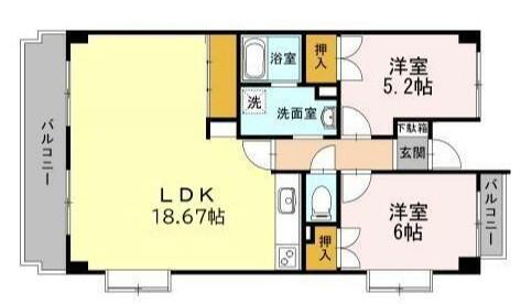 ウエストヒル湘南弐番館(3LDK/5階)の間取り写真