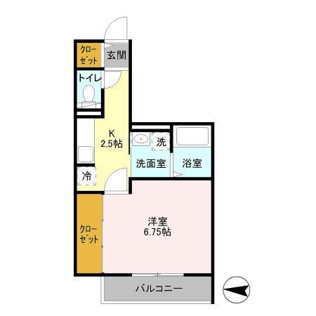 ESPOIR ODAWARA(1K/2階)の間取り写真