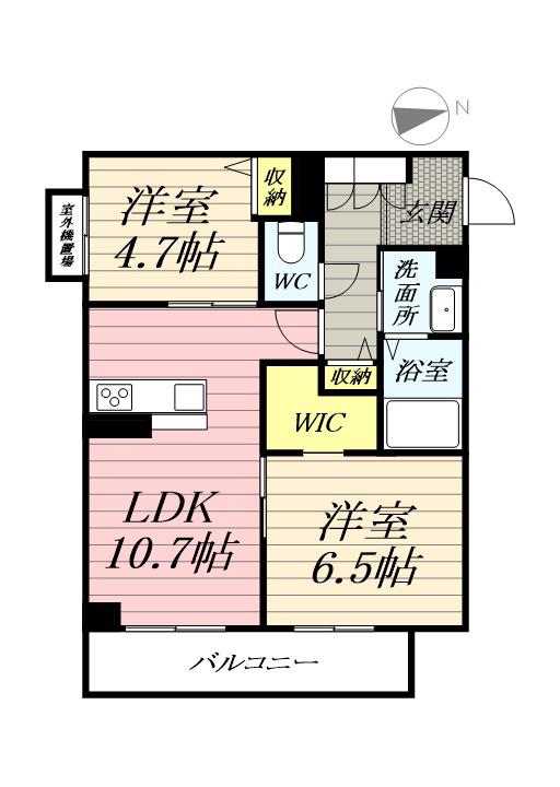 レジデンシア湘南茅ヶ崎(2LDK/2階)の間取り写真