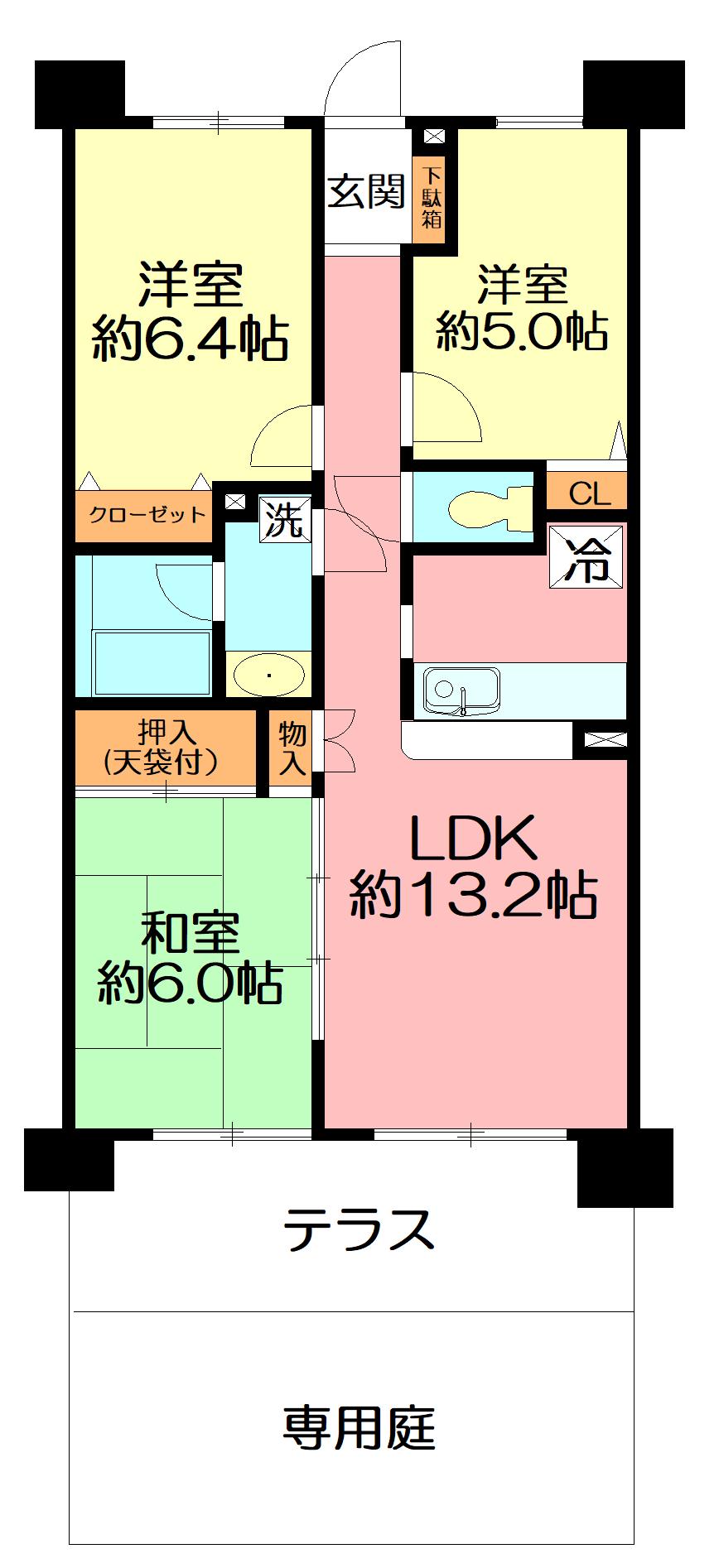 ブレッサ湘南台(3LDK/1階)の間取り写真