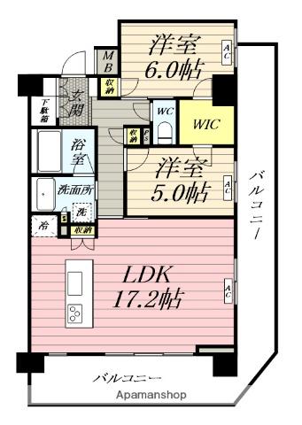 LUXENAPAWS藤沢(2LDK/3階)の間取り写真