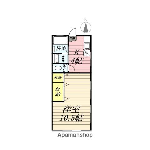 守屋アパート(1K/2階)の間取り写真