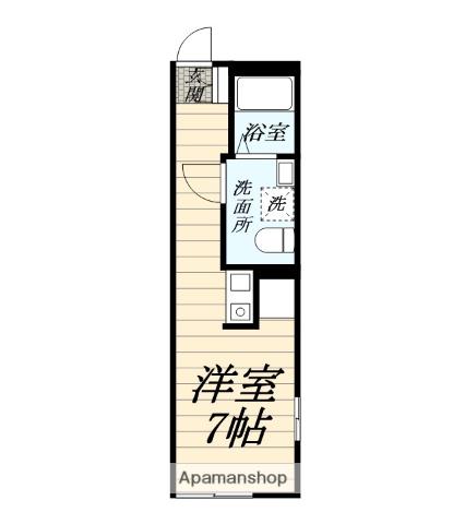 ウェルネス大和(ワンルーム/2階)の間取り写真