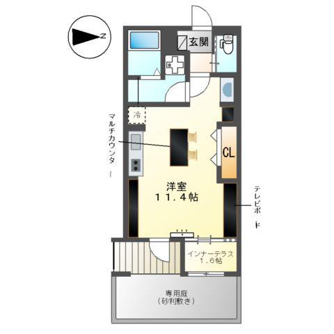 FOREST ODAWARA(ワンルーム/1階)の間取り写真