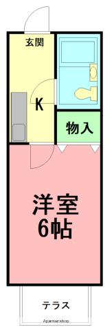 ドルフ伊勢原NO.2(1K/1階)の間取り写真