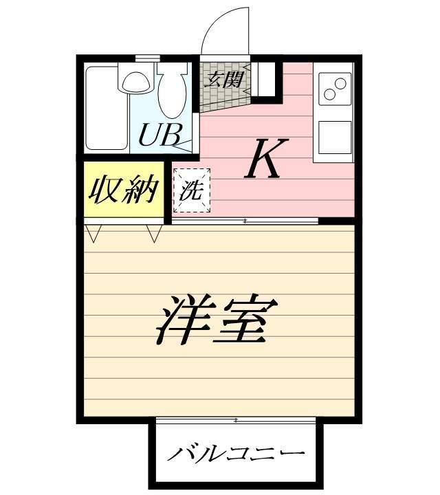 クロノス藤沢六会(1K/1階)の間取り写真