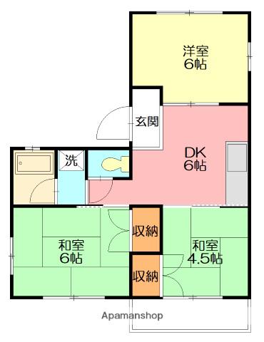 宮川ハイム(3K/1階)の間取り写真