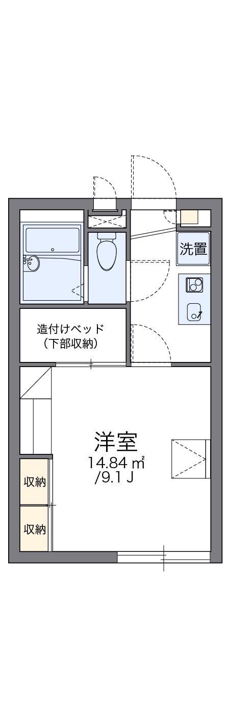 レオパレス富士見第二(1K/1階)の間取り写真