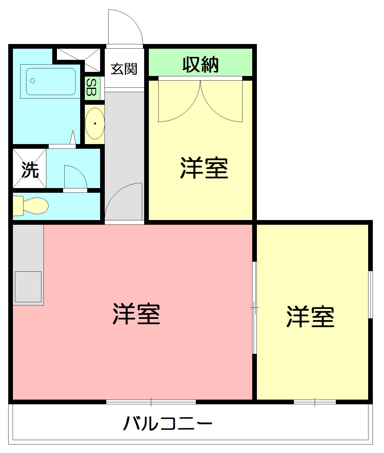 レオパレスサーナ(1SLDK/1階)の間取り写真