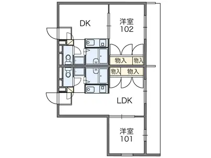 レオパレスAKIYAMA(1DK/2階)の間取り写真