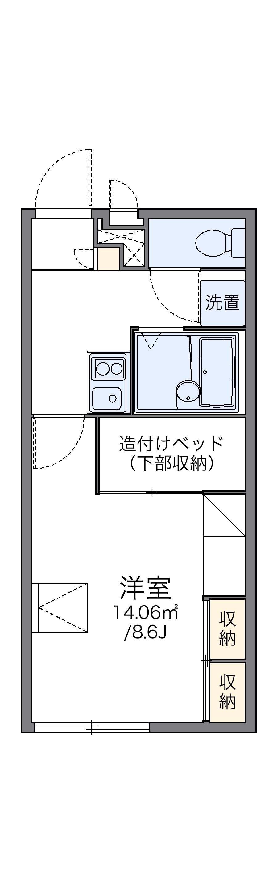 レオパレスフリーダム南金目Ⅲ(1K/2階)の間取り写真
