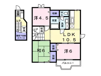 ルミエール中村E(3LDK/2階)の間取り写真