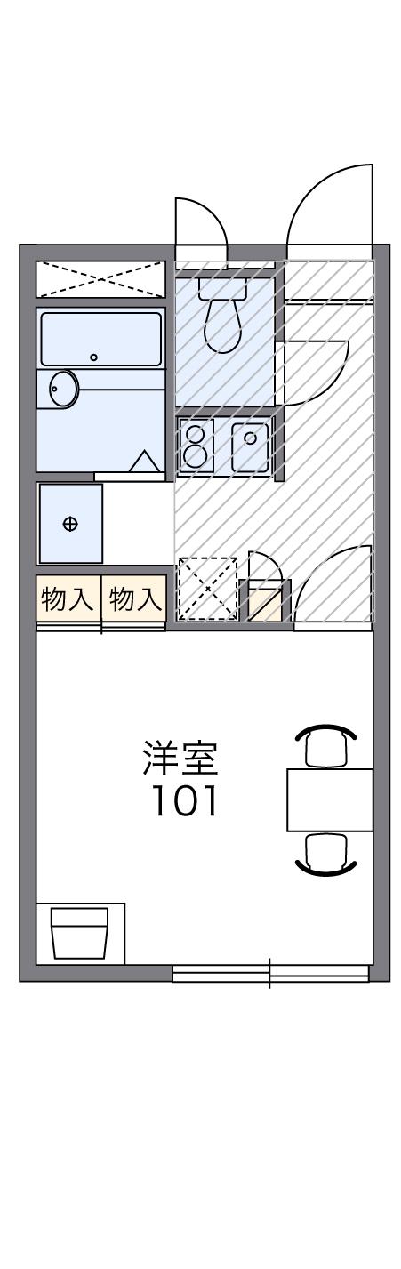 レオパレスルートワン今宿(1K/1階)の間取り写真