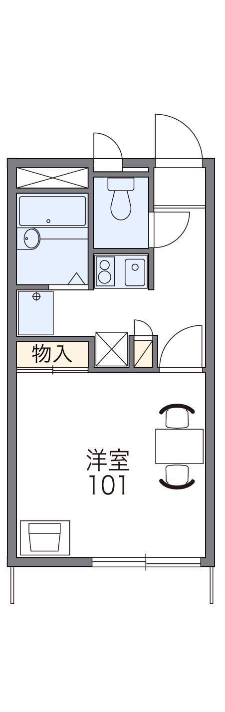 レオパレスサンハイム(1K/1階)の間取り写真