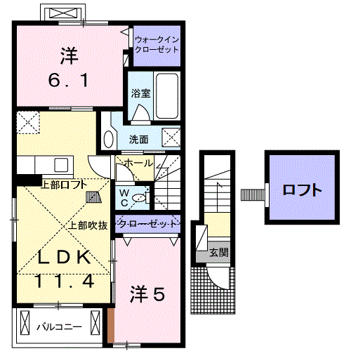 ブリーゼT2(2LDK/2階)の間取り写真