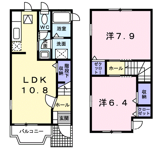 ジョイ・キープ・クニヤンⅡ(2LDK/1階)の間取り写真