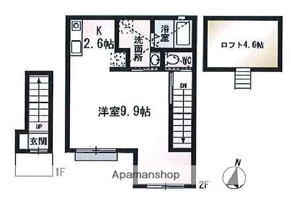 ラグーナ茅ヶ崎(1K/2階)の間取り写真