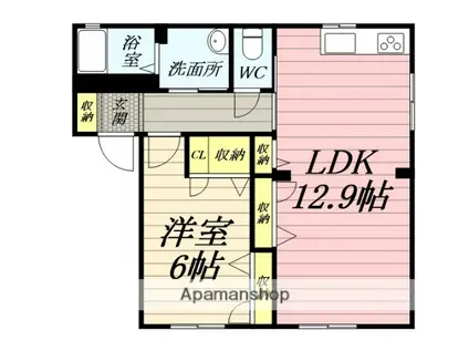 MTKハウス(1LDK/1階)の間取り写真