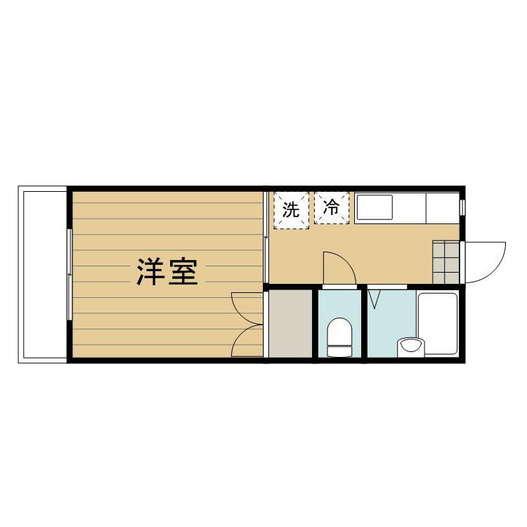 ピュアタウン北矢名(1DK/2階)の間取り写真