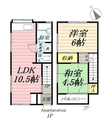 シーサイド川瀬B(2LDK/1階)の間取り写真