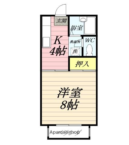 メゾンドール(1K/1階)の間取り写真