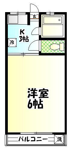 ハイツすずき(1K/1階)の間取り写真