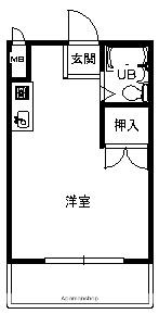 諏訪町第四ハイツ(ワンルーム/1階)の間取り写真