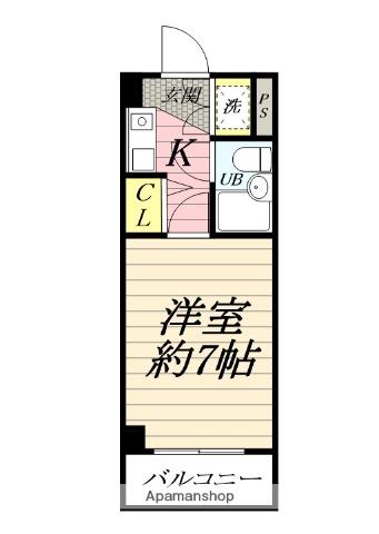 グランピア湘南(1K/1階)の間取り写真