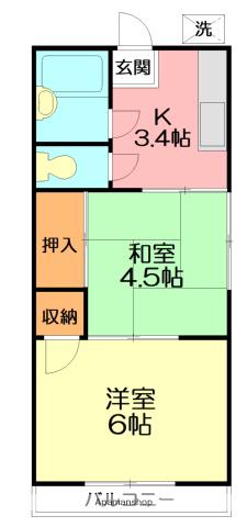 レピュート小林A(2K/1階)の間取り写真