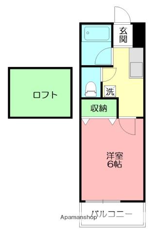 ハイマート湘南(1K/2階)の間取り写真