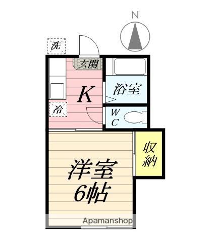 コーポヤマシタ(1K/2階)の間取り写真