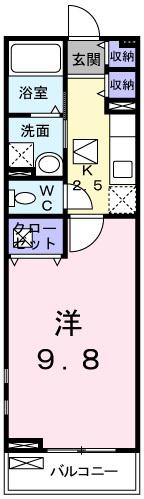 フリーデ(1K/1階)の間取り写真