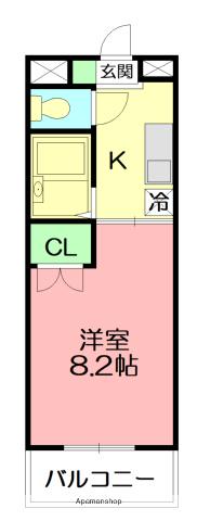 カルムワン(1K/3階)の間取り写真