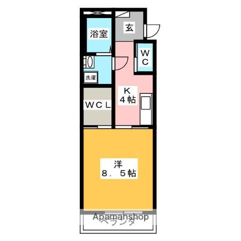 SAKURA(1K/1階)の間取り写真