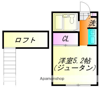 稲城ハイツ(ワンルーム/2階)の間取り写真