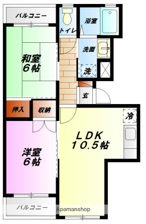 レジデンス欅(2LDK/4階)の間取り写真