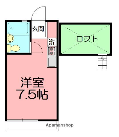 ビューパレス湘南小和田(ワンルーム/1階)の間取り写真